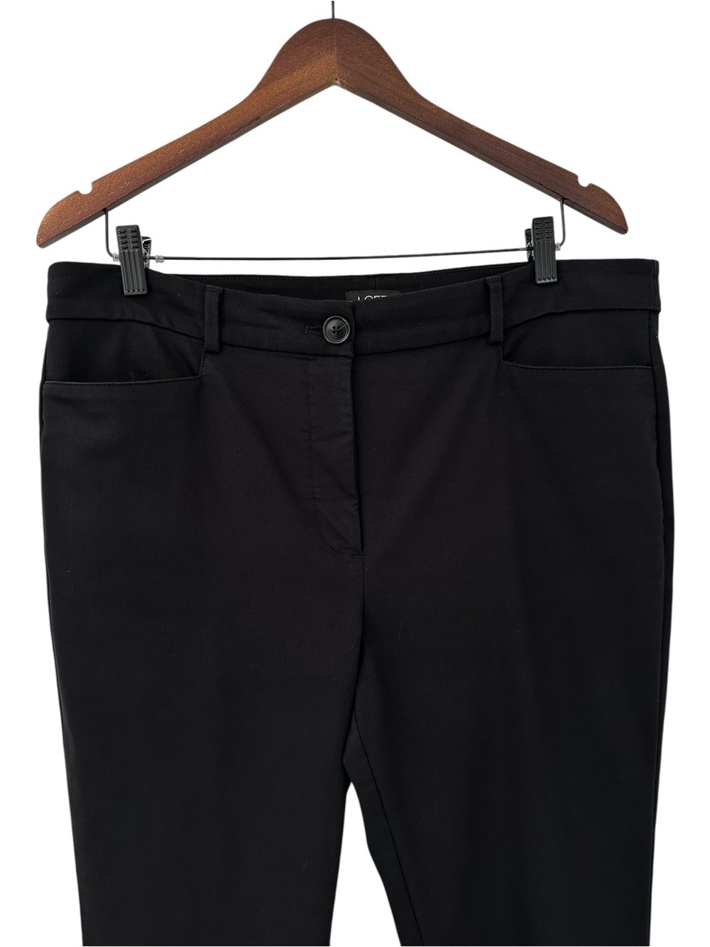 Loft classic black straight line career pants